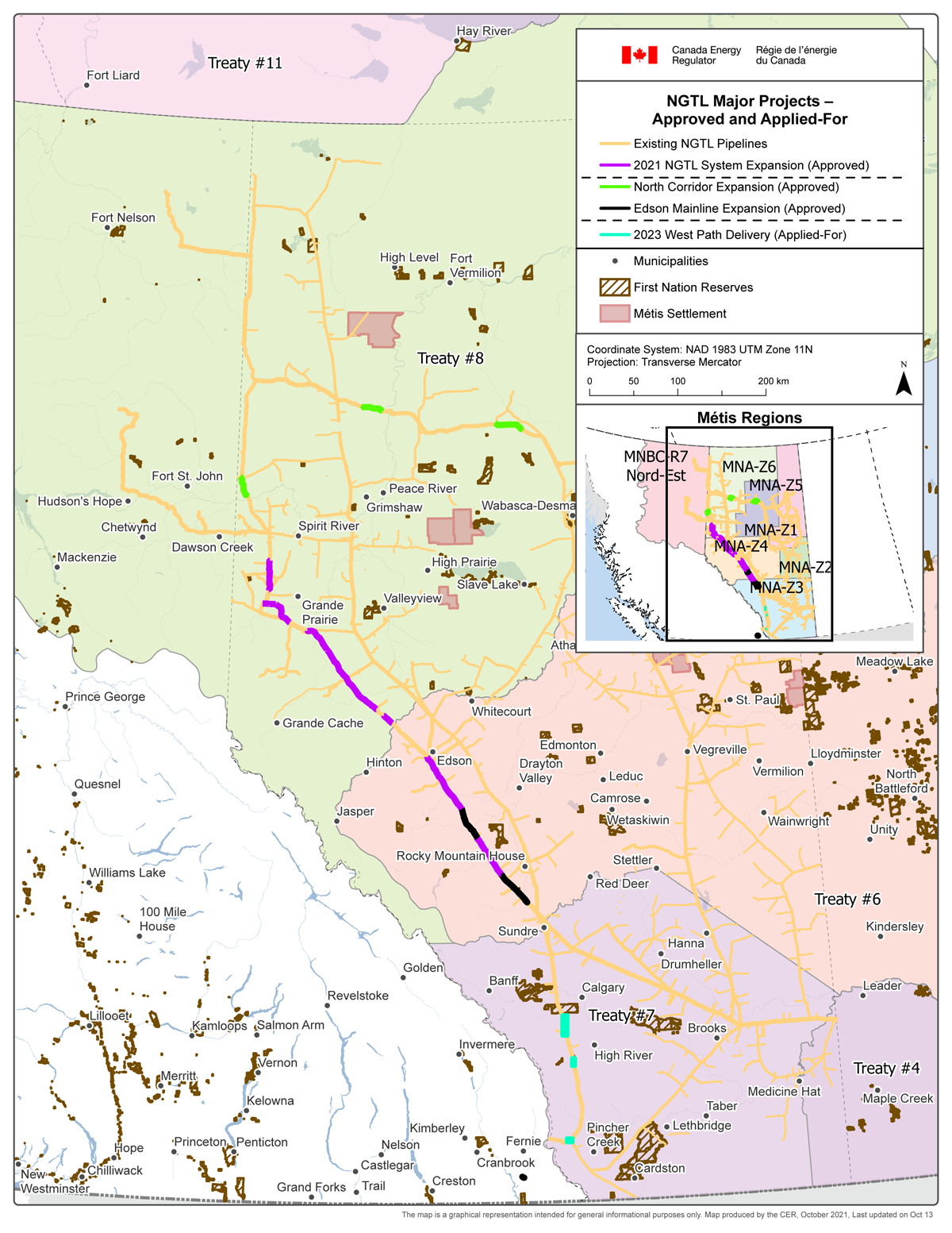 Figure 1: Map of NGTL Major Projects: Approved and Under Review