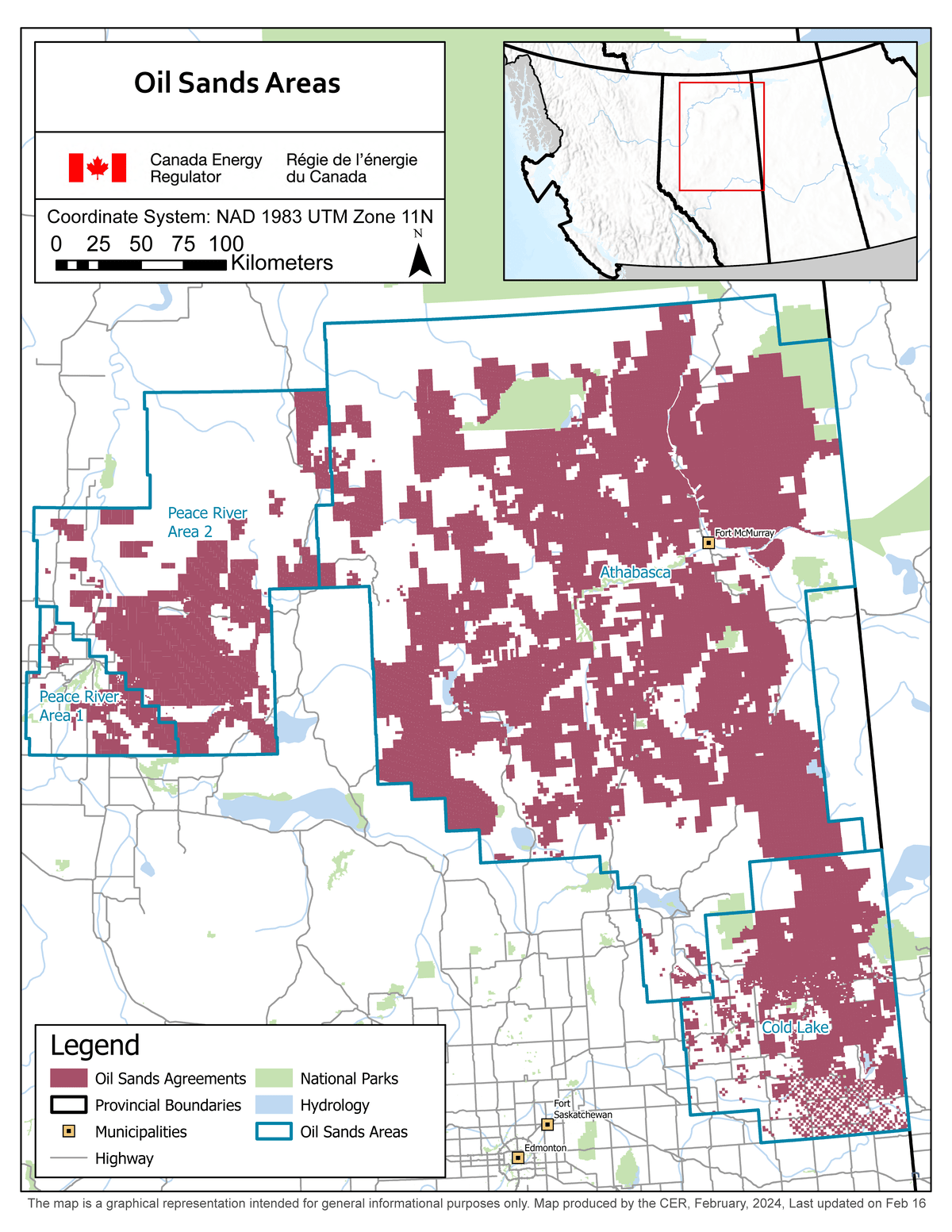 Oil sands areas map