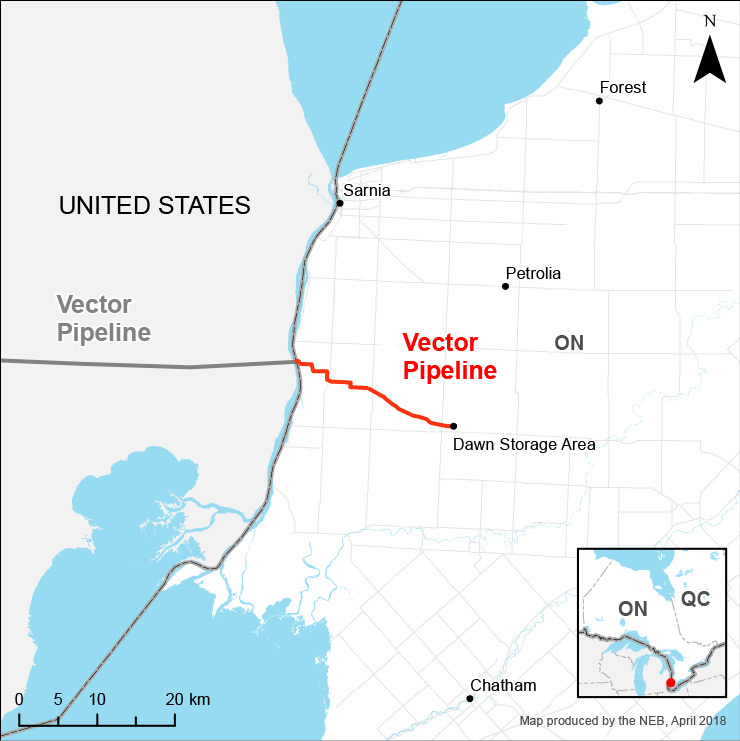 Vector pipeline system map