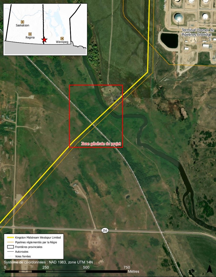 Kingston Midstream Westspur Limited – Cessation d’exploitation de tronçons des pipelines Westspur 23A et 23B carte