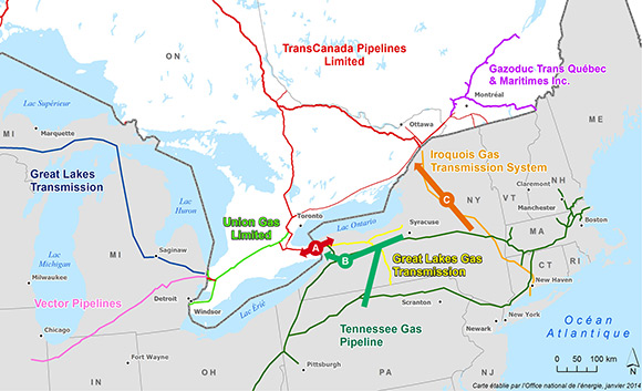 Figure 12 Divers changements à l’infrastructure pipelinière en Ontario et dans le Nord-Est des États-Unis